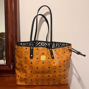 MCM like new Liz Visetos Cognac Leather Tote Bag